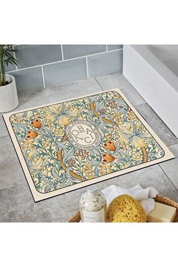 Else Dekor Patterned Shower Front Square Bathroom Rug Mat Under Toilet Seat One Piece 60x60cm