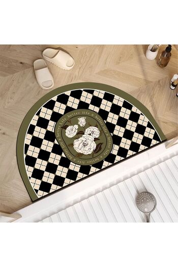 Else Dekor Else Water Absorbent Shower Front Bath Mat Toilet Seat One Piece Half Moon Bath Mat