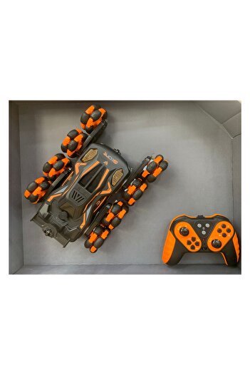 CAN OYUNCAK Stunt Racer Turuncu 8 Tekerlek Duman Atan 360° Dönen Uzaktan Kumandalı Dublör Araç