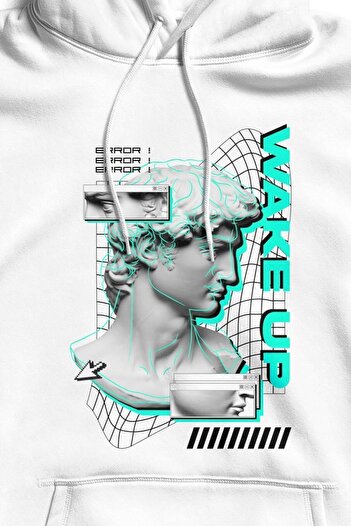 The Baski Унісекс білий високоякісний преміум-светр з принтом Cool Heykel