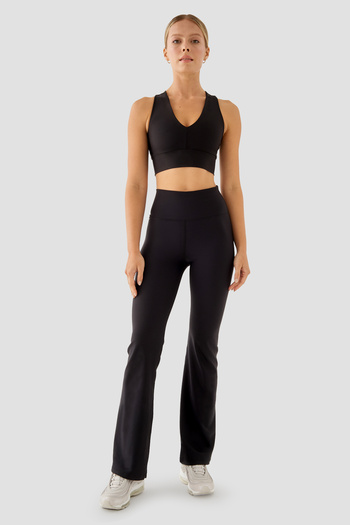 Superstacy Nichole Flare High Waist Black Sports Leggings
