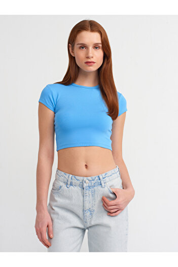 Dilvin Crop top cu lycra ajustat pe corp