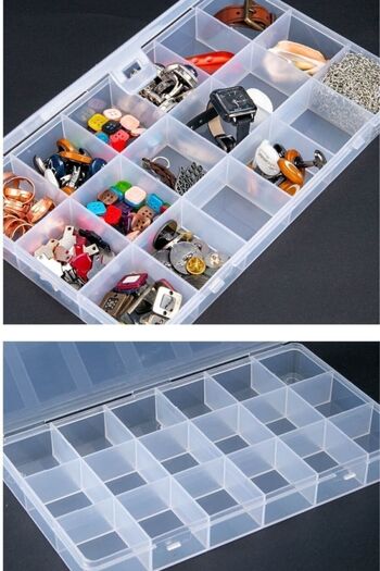 Hyd 18 Compartment Necklace Ring Jewelry Box Organizer Organizer Box