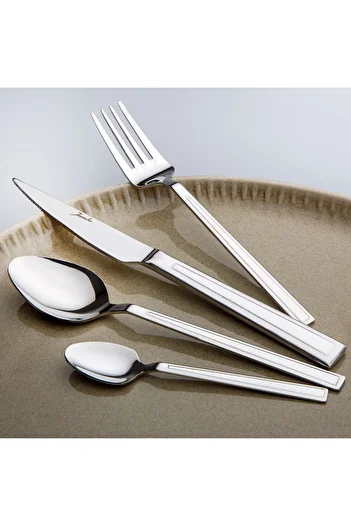 Jumbo Web Athena 24-Piece Dessert Fork Spoon and Knife Set for 6 People