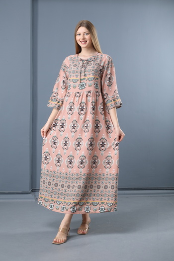 mervemoda Women's Summer Woven Dress - Short Sleeve