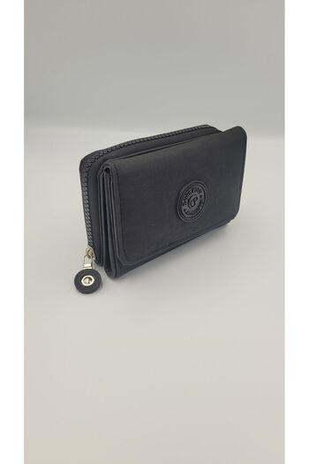 DAVID POLO Women's David Polo Black Sports Medium Size Wallet with Many Pockets and High Quality