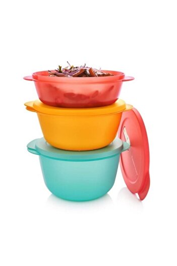Tupperware Micro Containers Set 1-1.5-2 Lt Tkaz Hsgl for Microwave Oven
