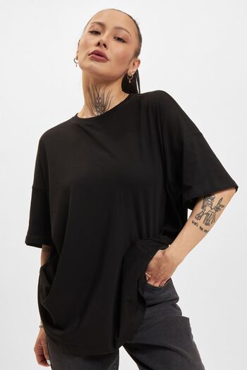 ONLY Black Oversize Crew Neck 100% Cotton Women's T-Shirt -15261790