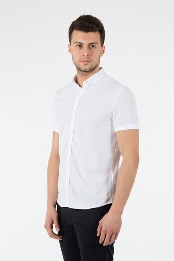 WEMSEY Ανδρικό πουκάμισο Slim Fit 12301 Λευκό