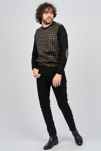Pelikan Men's Patterned Crew Neck Sweater 1577309 Brown
