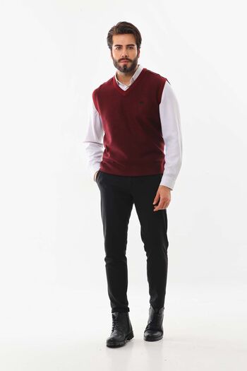 Pelikan Men's V-Neck Patterned Sweater 7612 Tile