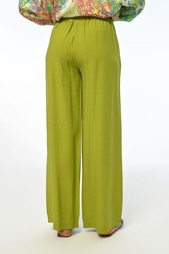 Orfeo Negro Comfortable Women's Trousers - Wide Leg and Elastic Waist, Solid Color