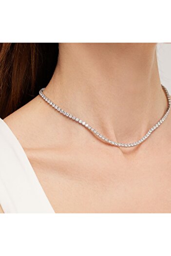 Merano Design 3mm Rhodium Su Yolu Kolye