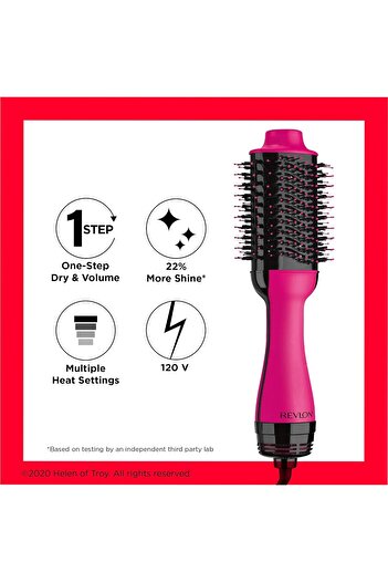 Revlon جهاز تكثيف الشعر بخطوة واحدة بقدرة 1100 وات، تصميم فرشاة بيضاوية، تقنية أيونية، إعدادان للحرارة والبرودة -RVDR5222