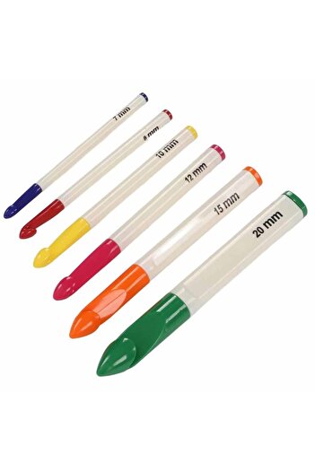 orhanucuzluk Plastic Handle Thick Crochet Set 6 Pieces