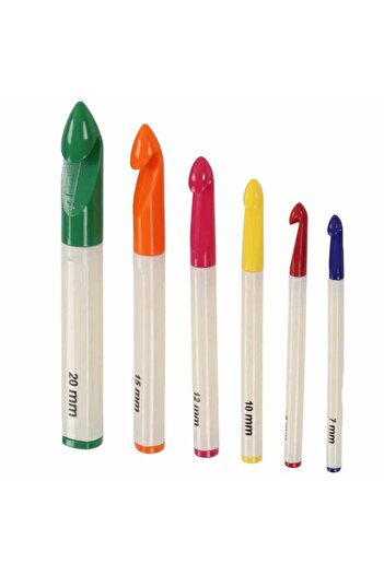 orhanucuzluk Plastic Handle Thick Crochet Set 6 Pieces