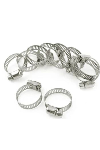 Kubermatu Adjustable Metal Water Hose Clamp 10-Pack