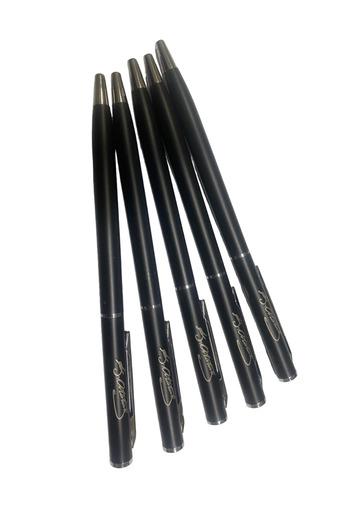 vatan promosyon Ataturk Signed Metal Rollerball Pen - Black Body Color - 5 Pieces