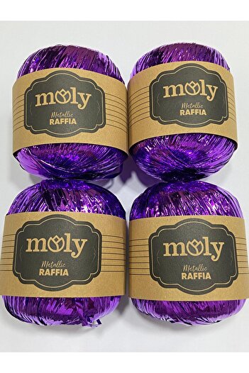 Moly Μεταλλικό Σετ Σχοινιού Ραφίας - 4 τεμάχια (4x50gr) Σχοινί/Σχοινί Τσάντας/Μεταλλικό Σχοινί