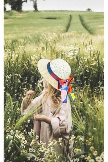 By Piera Straw Girl's Hat - Bow Detail, Model 9311