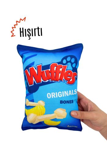 Havhav Wuffles Plush Chips Rustle Sound Dog Toy Chips Shaped Sounding Dog Playmate