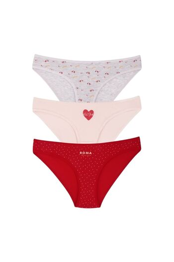 Dominant Dominant Cotton Women's Bikini - 3 Pack Panties, Mixed Color