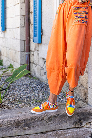 Güneşkızı GUKI35 Kadın Multi Günlük Rahat Vegan Rainbow Sneaker ORIONIS-068
