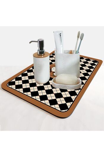 Else Dekor Else Water Absorbent Bathroom Organizer Σαμπουάν ντους Σαπούνι Κύπελλο Οδοντόβουρτσα Pad Organizer Χαλάκι παρουσίασης