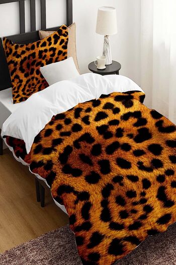 Else Dekor Cotton Satin Kids and Single Duvet Cover Set - Black Brown Patterned Print