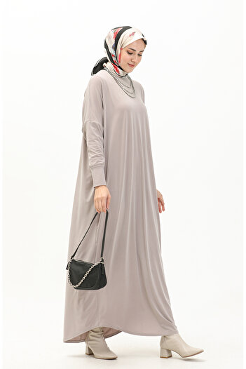 sefamerve 2000-13 Stone Bat Sleeve Loose Dress