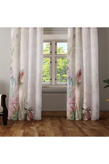 Else Dekor Vintage Roses Floral 3d Decorative Modern Backdrop Curtain