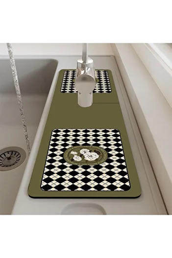 Else Dekor Else Water Trap Faucet Mat Bathroom Kitchen Organizer Sink Mat Dish Sponge Mat Ds02