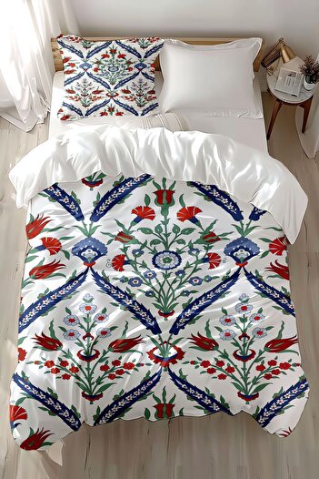 Else Dekor Ottoman Tile Pattern Printed - Cotton Satin Children's Bedding Set