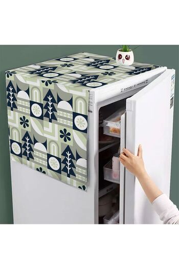 Else Dekor 60x140cm Green Navy Blue Tree Patterned Diffusion and Refrigerator Cover