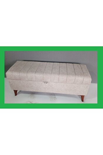 YUSE MOBİLYA VE AKSESUAR 100x40x45 Cayz Yatak Ucu Puf Krem