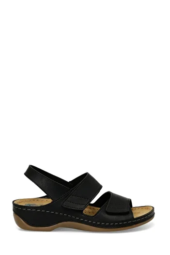 Polaris 161833 Black Women's Velcro Comfort Sole Sandals