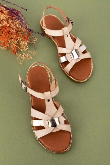 Gondol Women's Genuine Leather Colorful Combination Vaketa Sandals Ayh.730