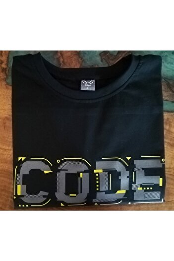 The Baski Siyah Unisex Code Yazı Baskılı Yazılımcı Cool Kısa Kollu T-shirt