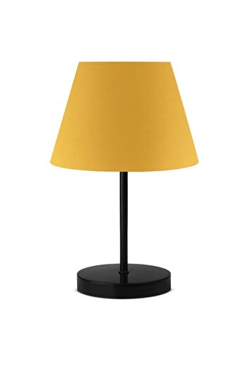 HOMİNG Mustard Fabric Black Body Lampshade Ayd-3157