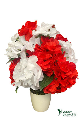 YAPAY ÇİÇEKÇİNİZ Artificial Hyacinth Tree in White Pot 40 cm
