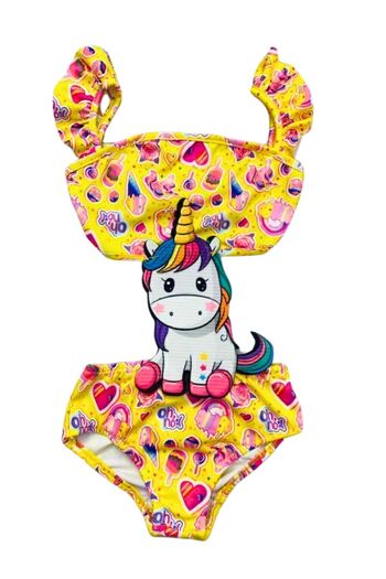 Nisankids 2-8 Years Unicorn Patterned Girl's Swimsuit