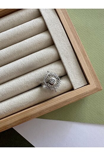 ringbox Gümüş Renkli Pusula Model Yüzük