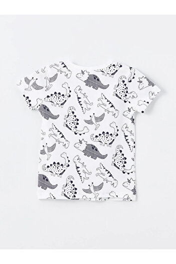 LC Waikiki Lcw Baby Crew Neck Short Sleeve Printed Baby Boy Sleepwear Top