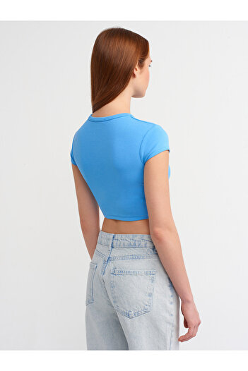 Dilvin Crop top cu lycra ajustat pe corp