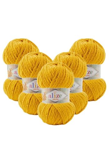 Alize Softy Plus Hand Knitting Yarn Color: 02 Pack of 5