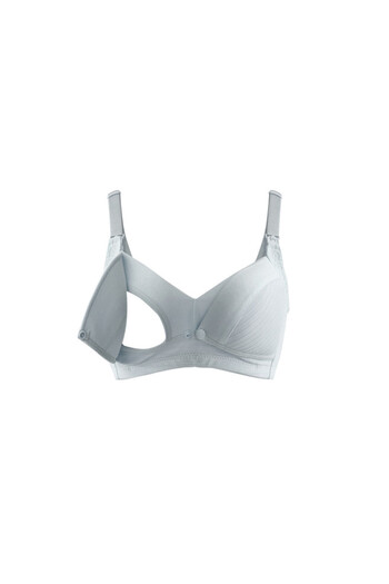 OKUS - Comfy Cotton Maternity & Nursing Bra - Light Grey - X Large