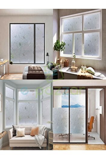 For Prime 3 Metre X 60 Cm Uv Koruyucu Dekoratif 3d Buzlu Çiçek Desenli Cam Banyo Pencere Folyosu Statik Sticke