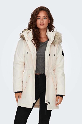 ONLY Women's Hooded Universal Parka -15304625 Cream