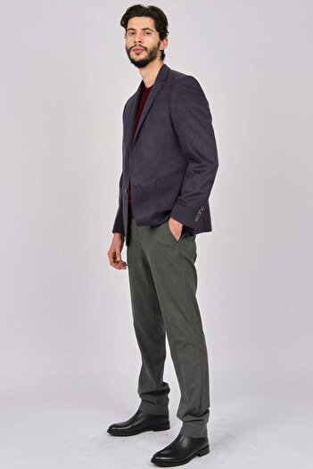 Avvenente Чоловічий спортивний вовняний піджак Slim Fit 0141004 Темно-синій