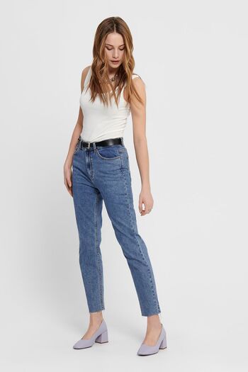 ONLY Pantaloni de damă cu talie înaltă Jean 65515171549 Albastru închis